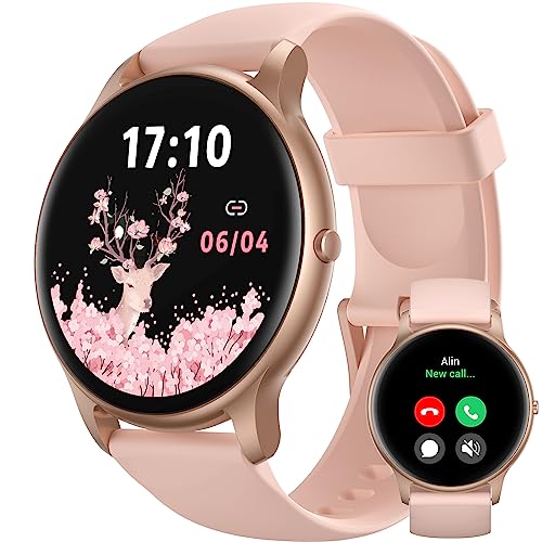 Parsonver Smartwatch Damen Runden mit Telefonfunktion, Fitness-Tracker mit Herzfrequenz Schlafmonitor, 1.32" HD Fitnessuhr, IP68 Wasserdicht Sportuhr, 100+ Sportmodi für Android iOS, Roségold, SPROD1 von Parsonver