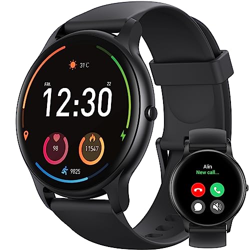 Parsonver Smartwatch Herren Runden mit Telefonfunktion, Fitness-Tracker mit Herzfrequenz Schlafmonitor, 1.32" HD Fitnessuhr, IP68 Wasserdicht Sportuhr, 100+ Sportmodi für Android iOS, Schwarz, SPROD1 von Parsonver