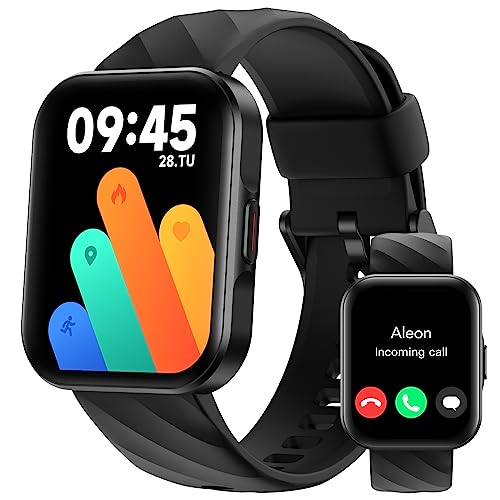 Parsonver Smartwatch mit Telefonfunktion, Fitness-Tracker Herren mit Pulsmesser Schlafmonitor, 1.91" HD Touchscreen Fitnessuhr, IP68 Wasserdicht, 112 Sportmodi für Android iOS, Schwarz,FIFIX1 von Parsonver