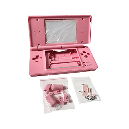 Partsatoz Ersatz-Gehäuse aus Kunststoff für Nintendo DS Lite NDSL Reparaturteile mit Tasten, Eingabestift, Schrauben für Nintendo DS Lite NDSL – Pink von Partsatoz