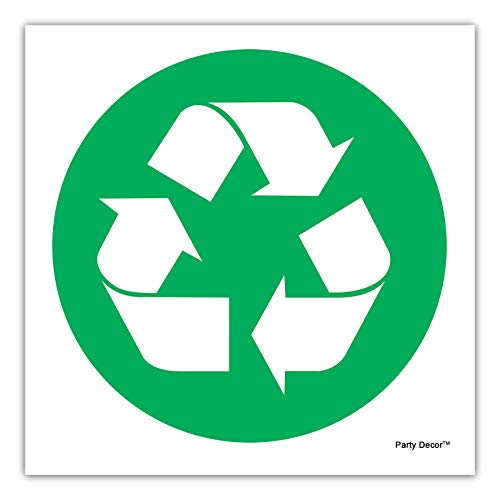 2 x Recycling – Piktogramm – Info-Schild, ablösbar, selbstklebend, wasserdicht, langlebig, Vinyl, 150 mm x 150 mm von PARTY DECOR
