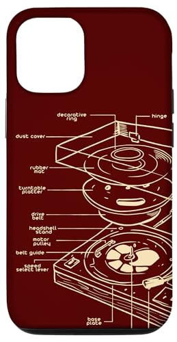 Hülle für iPhone 13 DJ-Plattenspieler, schematischer Tanz, Techno, Rekord, Audio-Disc, Jockey von Party Disco Bass Amplifier Mixologist Karaoke DJs