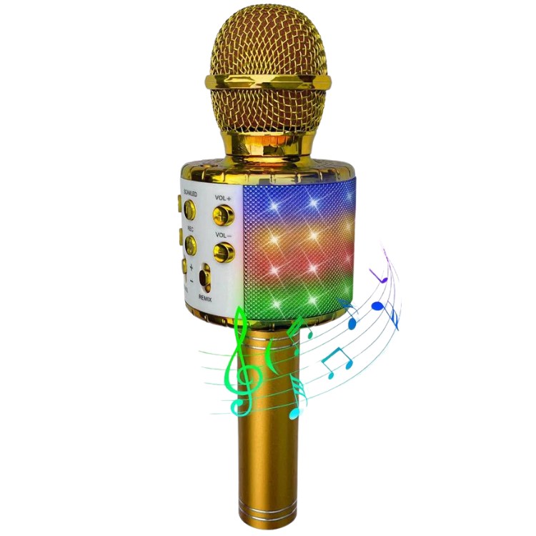 Party Fun Lights - Karaoke Microphone with Speaker - Gold (605602) von Party Fun Lights