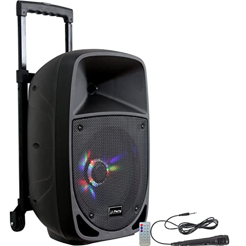 PARTY-8LED - PARTY - 200 W RMS, 8"/20 cm großer batteriebetriebener Lautsprecher mit 1 Mikrofon am Kabel und Lichteffekt am Woofer - Bluetooth, USB und AUX - Schwarz PARTY-8LED - PARTY - 200 W RMS, 8"/20 cm großer batteriebetriebener Lautsprecher mit 1 Mikrofon am Kabel und Lichteffekt am Woofer - Bluetooth, USB und AUX - Schwarz von Party Light & Sound