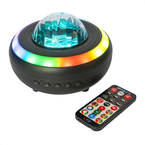 Party Light & Sound - NEBULA - 2-in-1-Lautsprecher mit Aurora-Borealis-Effekt und LED-Strobe - Bluetooth, Fernbedienung, USB-C-Kabel - Schwarz von Party Light & Sound