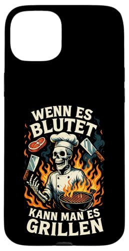Wenn Es Blutet Kann Man Es Grillen - Bratwurst Hülle für iPhone 15 Plus Wenn Es Blutet Kann Man Es Grillen - Bratwurst Hülle für iPhone 15 Plus von Party Sommer Grillen Grillabend Grillmeister