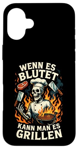 Wenn Es Blutet Kann Man Es Grillen - Bratwurst Hülle für iPhone 16 Plus Wenn Es Blutet Kann Man Es Grillen - Bratwurst Hülle für iPhone 16 Plus von Party Sommer Grillen Grillabend Grillmeister