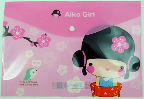 Nette japanische Mädchen Druckknopf Dokument Umschlagmappe (Sakura) von PartyErasers