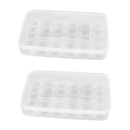 2 Stück 30 Kühlschrank aufbewahrungsdose caakg Lebensmittelbehälter mit Deckel Aufbewahrungsschubladen Eierhalter Eierablage Lagerung Eierplatte Aufbewahrungskiste Container Weiß von PartyKindom