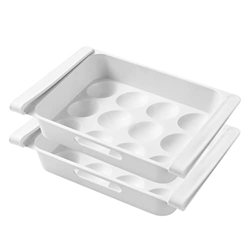 2Er-Box Kühlschrank Aufbewahrungsbox Eierschublade für Kühlschrank platzsparend Aufbewahrungsbehälter für Kühlschränke schärfer Hund Haushalt Aufbewahrungskiste Eierkarton Weiß von PartyKindom