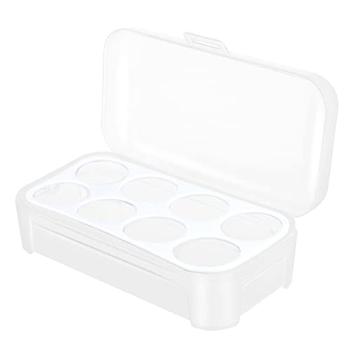 8Er Karton kühlschrankorginizer kühlschranl organisator Eieraufbewahrungsbehälter für den Kühlschrank Eierfüller flach Lebensmittel Eierständer Senf Aufbewahrungskiste reisen Weiß von PartyKindom