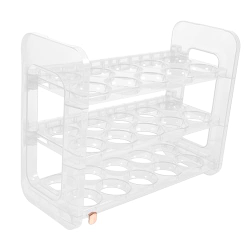 Eierregal Eierkartons aus Kühlschrank-Eierhalter 3-lagiger Eierhalter Eierkühlschrank-Organizer eiertablett egg tray gewidmet Lagerregal Gänseeier Eierschale Kasten Plastik Weiß von PartyKindom