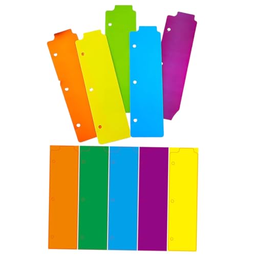 PartyKindom 10 Stück Ordner-Lesezeichen Trennwände mit Taschen Ordnertrenner Bindelaschen mehrere Mini -Binder -Teiler buchmarker buchmarkierungen gestanzte Ordnerteiler Loseblatt-Marker Abs von PartyKindom