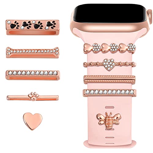 PartyKindom 10 Stück Smartwatch-Armband-Charms Dekorative Ringschlaufen Für Uhrenarmbänder Mit Dekorativen Charms-Nieten Für Silikon-Smartwatch-Bänder Dekorative Ringschlaufen Aus Metall von PartyKindom