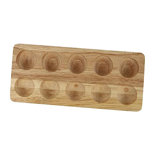 PartyKindom 2 Stk Eierschale aus Holz Aufbewahrungsbasis für Eier Holzpaletten Eierregal aus Holz Eierschutzhalter Einfach Lagerregal Tablett Eierständer Container hölzern von PartyKindom