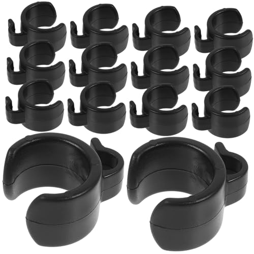 PartyKindom 20 Stück Kunststoffklemme für Mikrofonkabel plastik ordner kunststoff clips cable clip Mikrofonständer-Armclip Universal- Kunststoffclip für Mikrofonkabel Mikrofonkabelhalter Black von PartyKindom