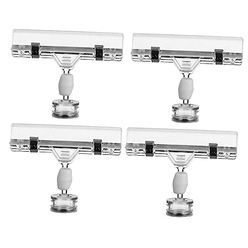 PartyKindom 4 Stück Transparenter Magnetclip Etikett Tag-clips Einzelhandel Anzeige Inhaber Steht Supermarkt Stand Schild Preishalterclips Preisclip Ändern Sie Dummes Material von PartyKindom