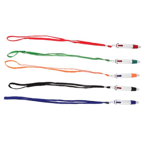 PartyKindom 5 Stück Lanyard-stift Blau Farbig Bunt Mehrzweckstift Ball Schreiben Farbstift Clip Stift Kugelschreiber Krankenschwester Stift Pflegezubehör Für Die Arbeit Nachfüllung von PartyKindom