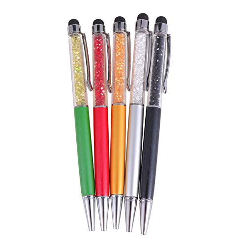 PartyKindom 5st Kapazitiver Stylus Kugelschreiber Tabletten Laptop Handschrift Eingabestift Strassstift Stift Für Telefon Bildschirmstifte Touchscreen-Stift Aus Strass 2 in 1 Stift Berühren von PartyKindom