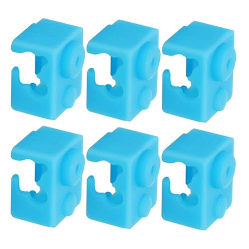 PartyKindom 6 Stück Heizblock Aluminiumblock Silikonabdeckung Druckerteile Druckerheizblock Heizblock Heizblockabdeckungen Drucker Silikonheizkissen Silikonsocke Kieselgel Himmelblau von PartyKindom