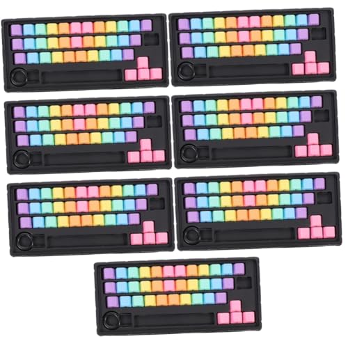 PartyKindom 7 Sätze Tastenkappe Tastatur-Dekor Klaviatur Tastatur bunt Bunte Tastaturkappen Pudding Keycaps Keyset Tastaturen Tastaturschutz Tastatur versorgung Haushalt Suite Zubehör Abs von PartyKindom