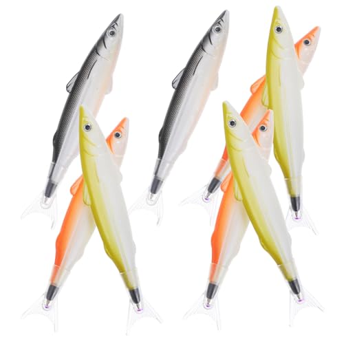 PartyKindom 8 Stück Fischförmiger Stift Fischformen Kugelschreiber Schuppen Fischform Stifte Farbe Ästhetisches Schul Schreibwaren Fisch Schreiben Erwachsener Fisch Stift Süße von PartyKindom