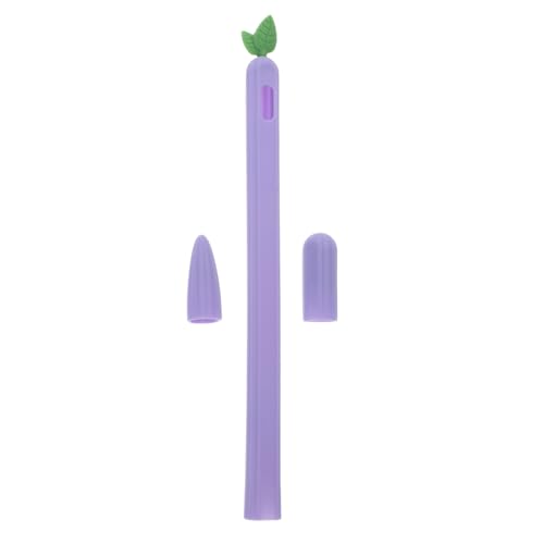 PartyKindom Apfel-silikon-stifthülle Ananas-Kugelschreiber Etuis & Hüllen Tablet-Taschen Federmäppchen Stylus Stiftetui Tablet-hülle Kieselgel Stift Kappe Violett Bleistift Zweite Generation von PartyKindom