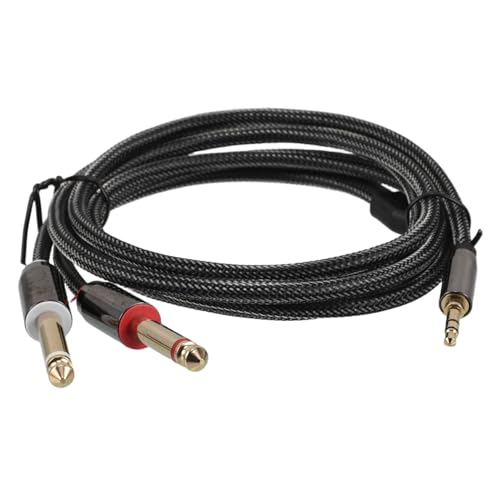 PartyKindom Audioleitung Verbundkabel Stereo-klinkenkabel Doppeladapter Verstärkerkabel Cinch-audiokabel Gitarrenkabel Splitterkabel Für Headset Av-kabel Sprecherkabel Nylonmetall Black von PartyKindom