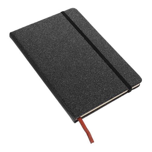 PartyKindom Glitzer-notizbuch Mit Harter Oberfläche Tägliches Schreibheft Kleine Notizblöcke Groß Glitzernder Planer Vielseitiger Notizblock Glitzer-notizbücher Für Mädchen Black Papier von PartyKindom