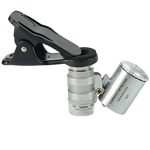 PartyKindom Mikroskoplupe Für Handys Lupenclip Für Mikroskop 60x Led-mikroskop Universelles Telefonmikroskop Clip-on-mikroskop Für Das Telefon Handy Mikroskop Währung Led-Lupe Erröten Tasche von PartyKindom