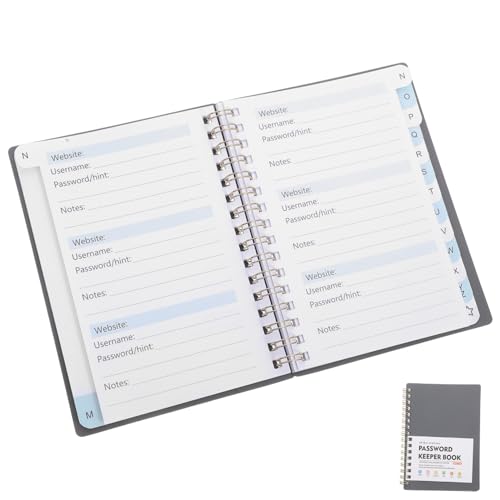 PartyKindom Passwortbuch mit Alphabetischen Registerkarten Tragbarer Notizblock zur Sicheren Aufzeichnung von Internet Passwörtern Spiralbindung für Einfaches Umblättern PartyKindom Passwortbuch mit Alphabetischen Registerkarten Tragbarer Notizblock zur Sicheren Aufzeichnung von Internet Passwörtern Spiralbindung für Einfaches Umblättern von PartyKindom