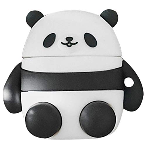 PartyKindom Schutzhülle Für Kabellose Ohrhörer Schwarzes Cartoon-Panda-Design Für 1/2 (stoßfestes Silikon) von PartyKindom