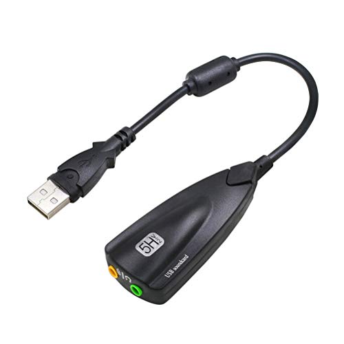 USB 7. 1 Externes Kabel mit Soundkarte Soundkarte mit hoher Klangqualität (schwarz) für Geschenk von PartyKindom