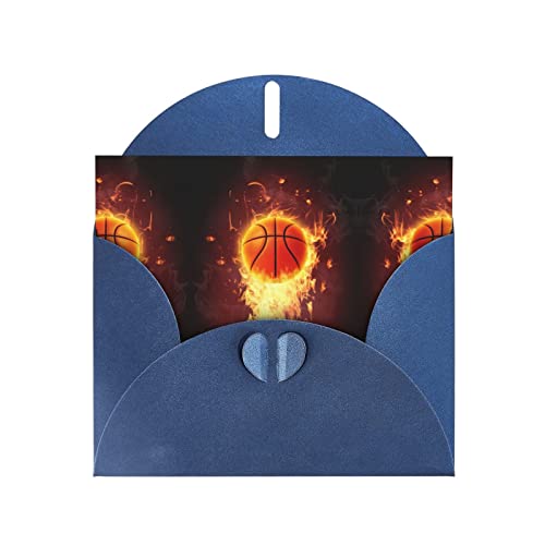 Blaue Basketball-Grußkarte aus hochwertigem Perlenpapier, 10,2 x 15,2 cm, für Geburtstagskarte, Valentinstagskarte, Einladungskarte, Qualität von PartyUnix