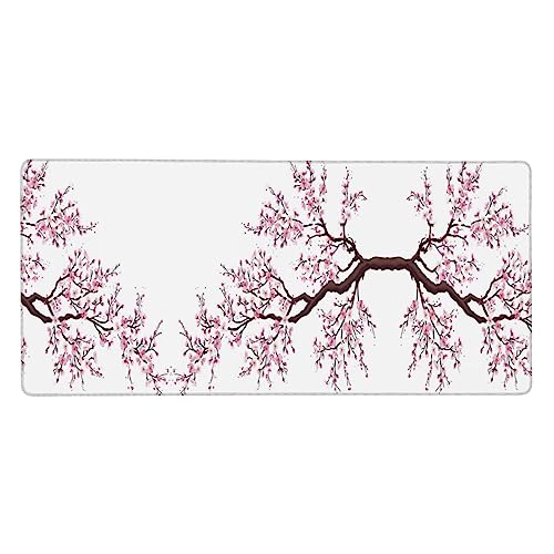 Cherry Blossoms Tree Extra großes Gummi-Tastatur-Pad 40,6 x 90,2 cm – starke Haftung, langlebiges, verdicktes Design von PartyUnix