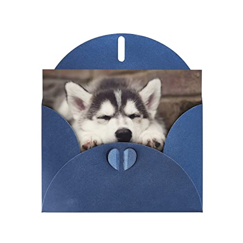 Hochwertige Grußkarte mit blauem Husky-Hund, Perlenpapier, 10,2 x 15,2 cm, für Geburtstagskarte, Valentinstagskarte, Einladungskarte, Qualität von PartyUnix