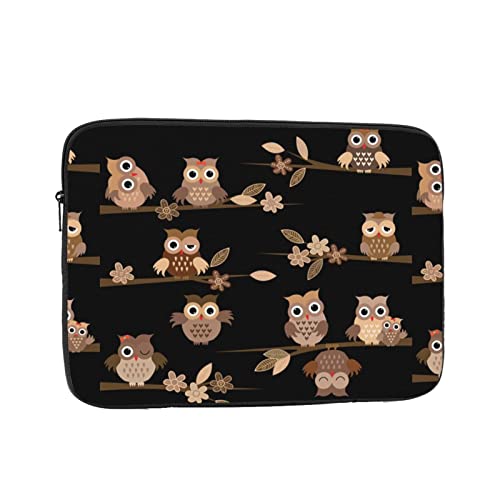 Laptop-Tasche mit Cartoon-Eulen-Motiv, stoßfest, tragbar, 33 cm (13 Zoll), für Geschäftsreisen, Reisen, Schule, Büro, für den täglichen Gebrauch von PartyUnix