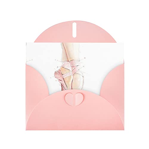 Pink Ballettschuhe, hochwertige Grußkarte aus Perlenpapier, 10,2 x 15,2 cm, für Geburtstagskarte, Valentinstagskarte, Einladungskarte, Qualität von PartyUnix