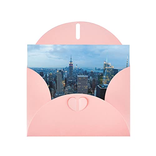 Pink New York Fashion City Grußkarte aus hochwertigem Perlenpapier, 10,2 x 15,2 cm, für Geburtstagskarte, Party, Einladungskarte, Boutique von PartyUnix