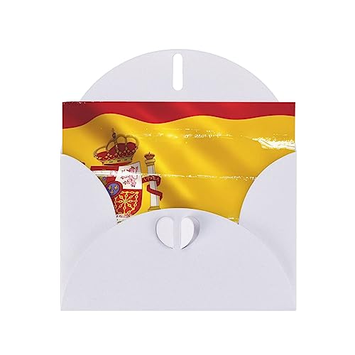 Weiße Spanien-Flagge, hochwertige Perlenpapier-Grußkarte – 10,2 x 15,2 cm, für Geburtstagskarte, Party-Einladungskarte von PartyUnix