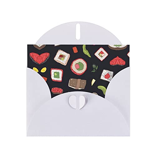 Weiße japanische Sushi-Grußkarte aus hochwertigem Perlenpapier, 10,2 x 15,2 cm, für Geburtstagskarte, Valentinstagskarte, Einladungskarte, Qualität von PartyUnix