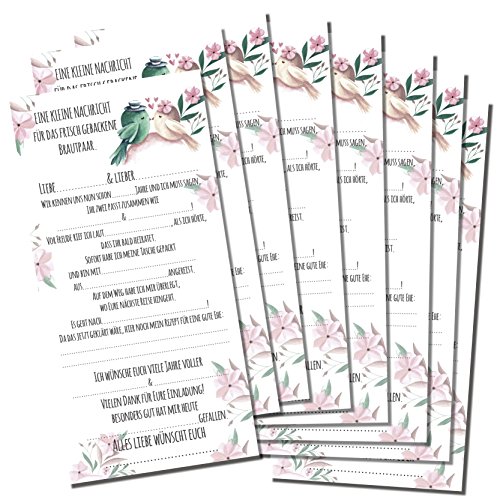 Partycards Hochzeitsspiel mit 52 Postkarten in DIN Lang (Blumen & Vögel) von Partycards