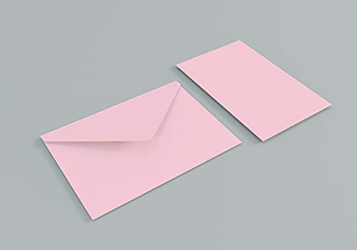 10 Briefumschläge und Kärtchen in Blisterverpackung 8,5 x 13,5 cm (rosa) von Partylandia