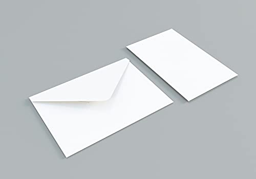 100 Umschläge und Karten in PVC-Box 6,5 x 8 cm (weiß) von Partylandia