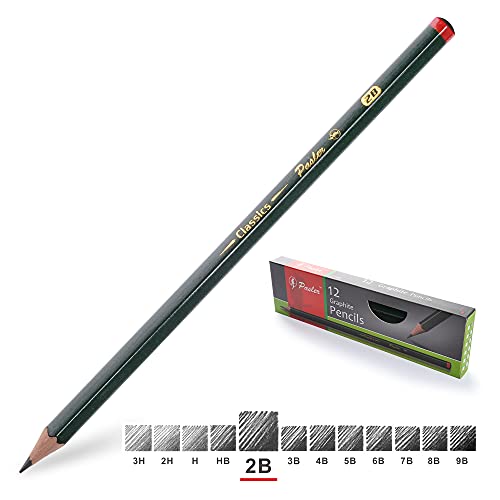 Pasler Professionelle Bleistifte zum Skizzieren, Zeichnen, 12 Stück (2B) von Pasler
