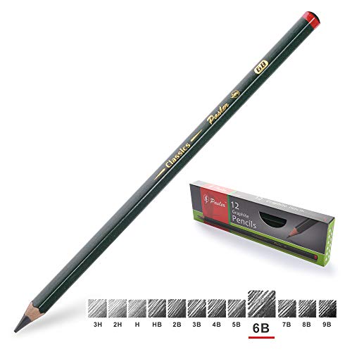 Pasler Professionelle Bleistifte zum Skizzieren, Zeichnen, 12 Stück (6B) von Pasler