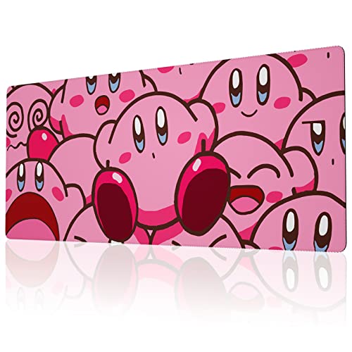 Großes Gaming-Mauspad mit genähten Kanten, japanisches Anime-Mauspad für den Schreibtisch, verlängertes XL-langes komplettes Schreibtisch-Mauspad mit rutschfester Unterseite, niedliche von PastelMoon