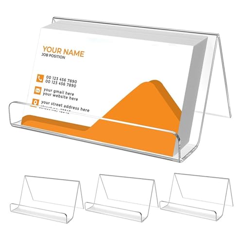 Visitenkarteninhaber für Schreibtisch, 4PCS Clear Acryl -Visitenkartenanzeige, Inhaber von Schreibtischkarten für Büro, Empfang, Ausstellung Visitenkarteninhaber für Schreibtisch, 4PCS Clear Acryl -Visitenkartenanzeige, Inhaber von Schreibtischkarten für Büro, Empfang, Ausstellung von Pastoralist