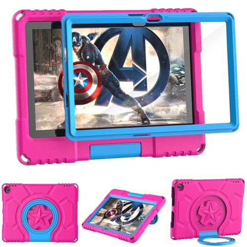 10 Tablet Hülle mit Displayschutzfolie(13./11. Gen, 2023/2021), Nicht Geeignet für Sony TCL Tablets, Patamiyar Leichte Stoßfeste Hülle für 10 Kids Tablet mit Ständer Griff - Rosa von Patamiyar