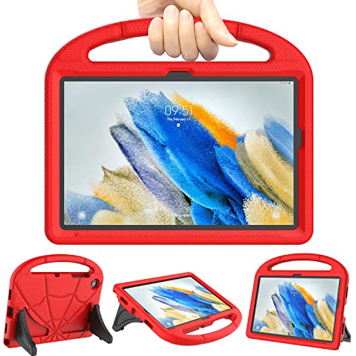 Patamiyar Kinder Hülle für Samsung Galaxy Tab A8 10,5 Zoll 2022, Leichte Stoßfest kinderfreundliche Hülle mit Griff und Ständer für Galaxy Tablet A8 10,5 Zoll (SM-X200/X205/X207) (Rot) von Patamiyar